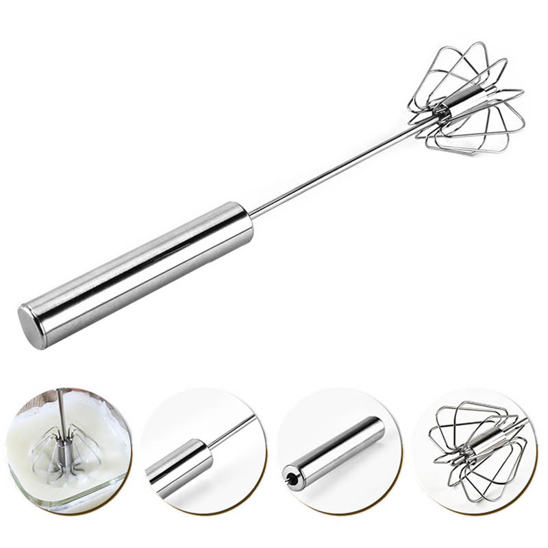 Stainless Steel Manual Self Turning Egg Beater - Image 3