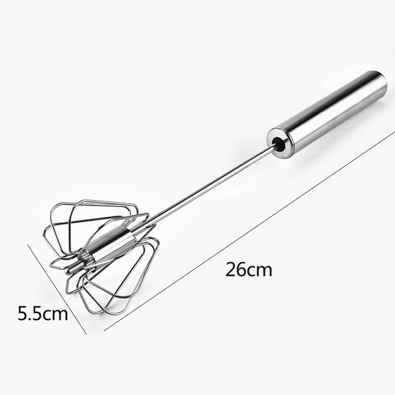 Stainless Steel Manual Self Turning Egg Beater - Image 4