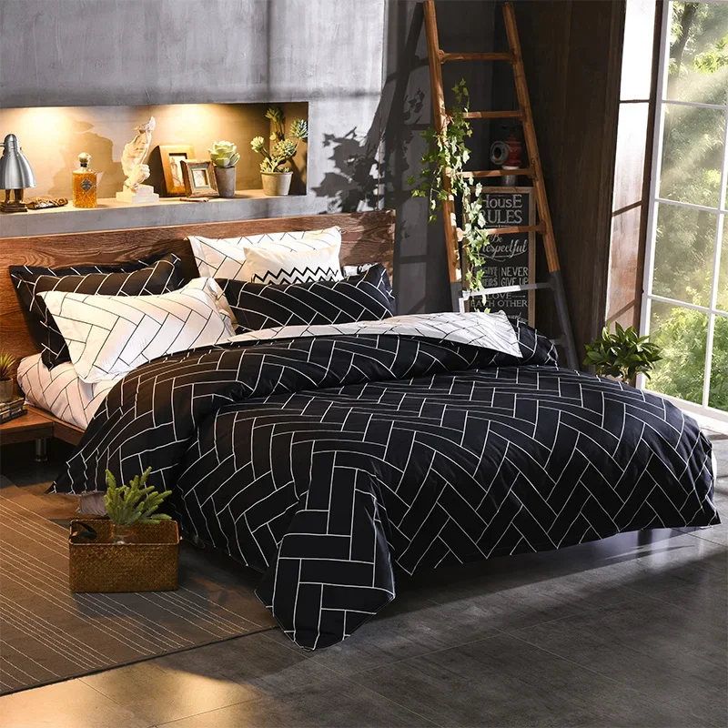 Bed Comforter Quilt Cover Arranged Microfiber Bedding Linen Sheets Sets, For Queen Size - Image 3