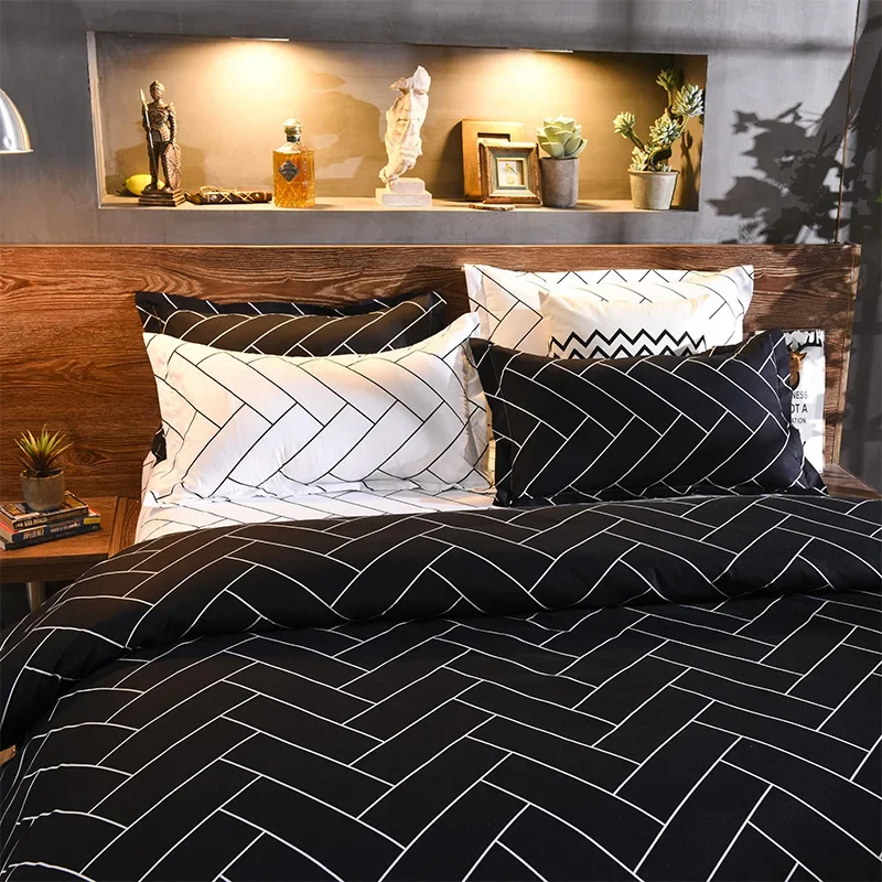 Bed Comforter Quilt Cover Arranged Microfiber Bedding Linen Sheets Sets, For Queen Size - Image 4