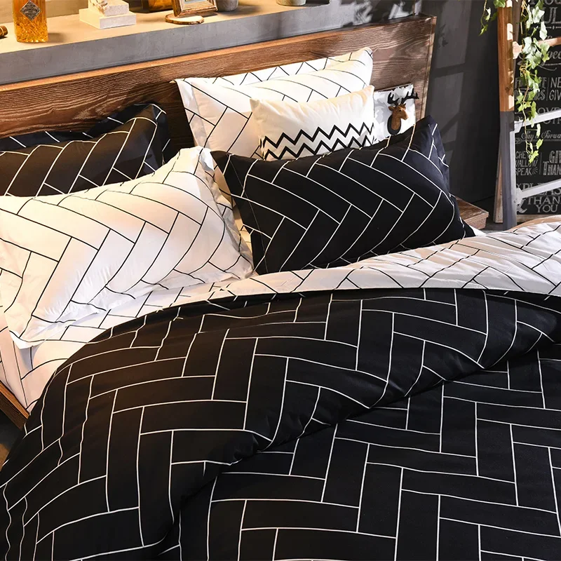 Bed Comforter Quilt Cover Arranged Microfiber Bedding Linen Sheets Sets, For Queen Size - Image 6