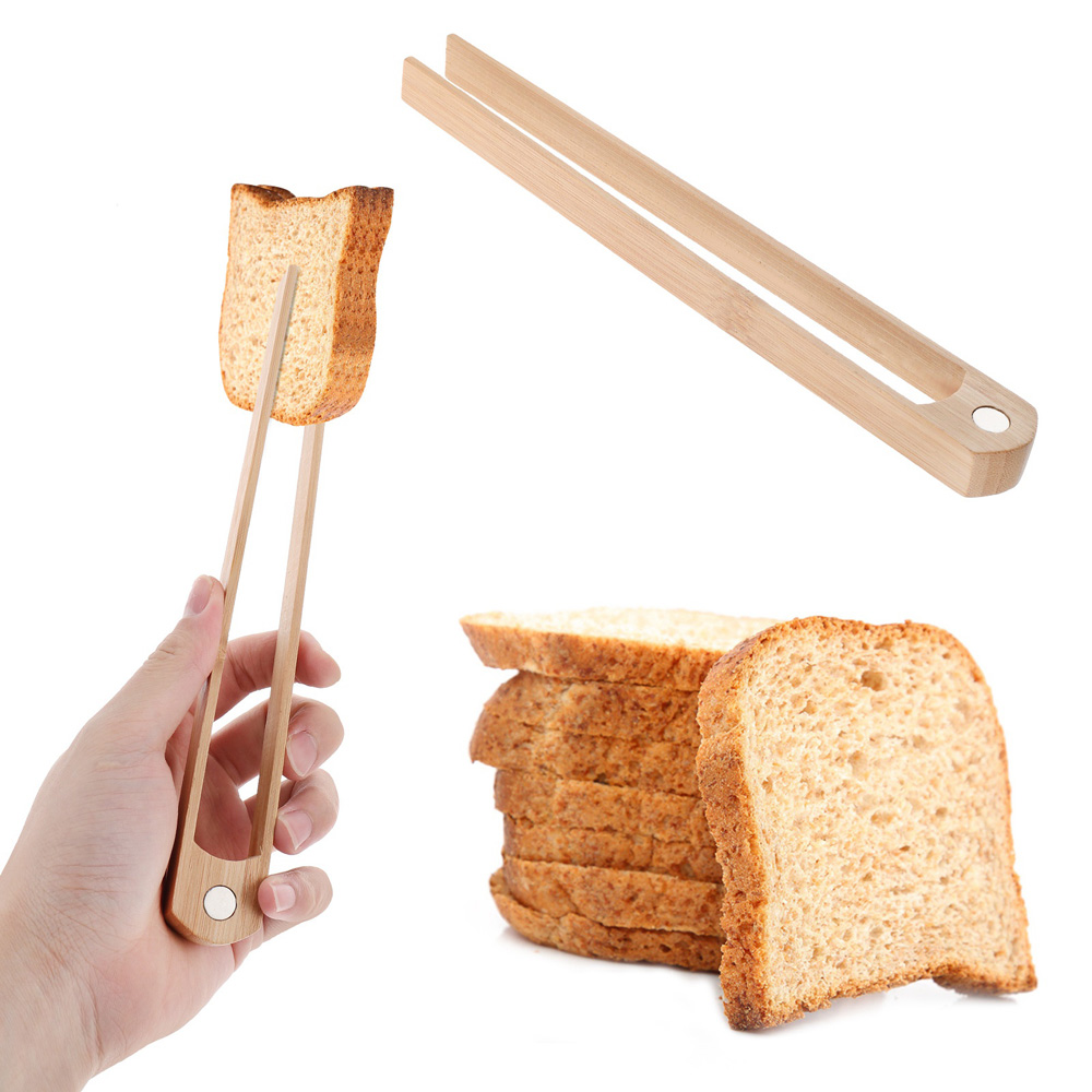 2 Pieces Of Magnetic Bamboo Baking Wooden Tongs - Image 5