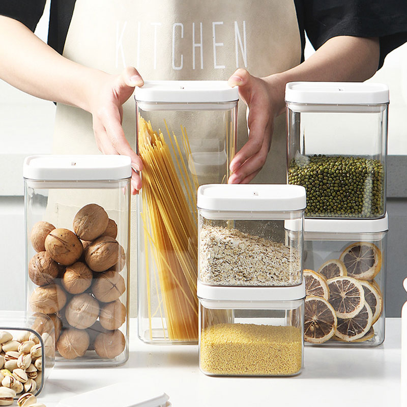 4 Pcs/Set Kitchen Storage Boxes Transparent Glass Sealed - Image 2