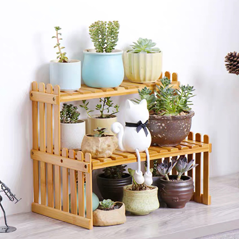 Bamboo Flower Display Stand Rack - Image 2