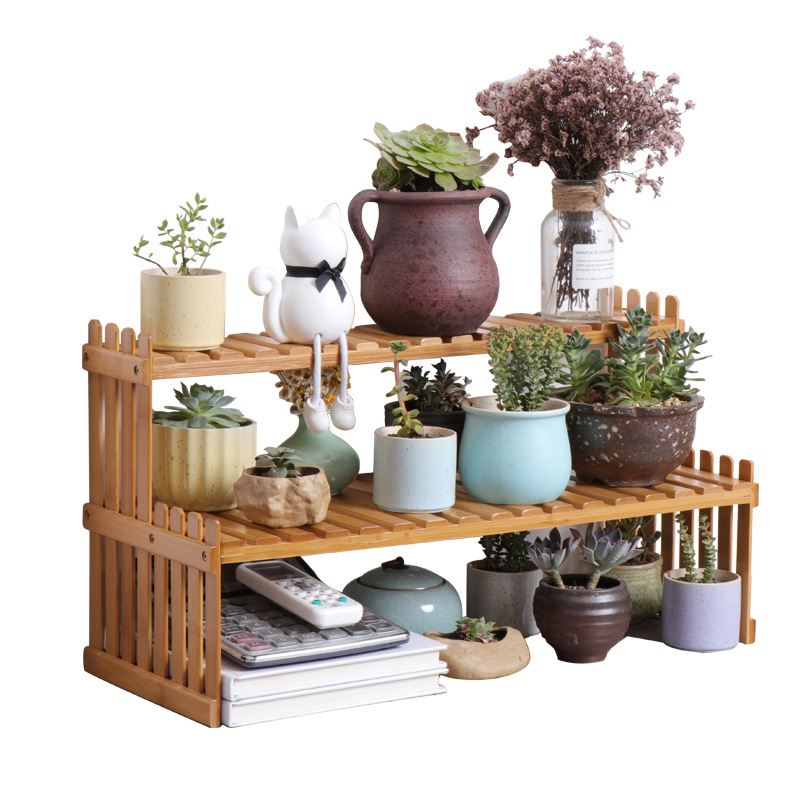 Bamboo Flower Display Stand Rack - Image 3