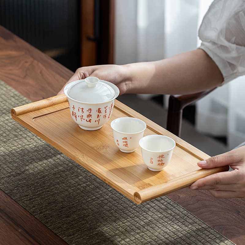 Bamboo Tray Rectangular Japanese Bamboo Wood Home Tea Tray