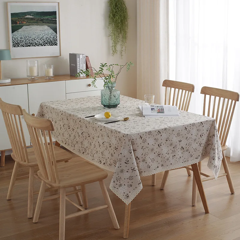 Bloom Table Cover with Lace Customizable Blending Flower Tablecloth - Image 2