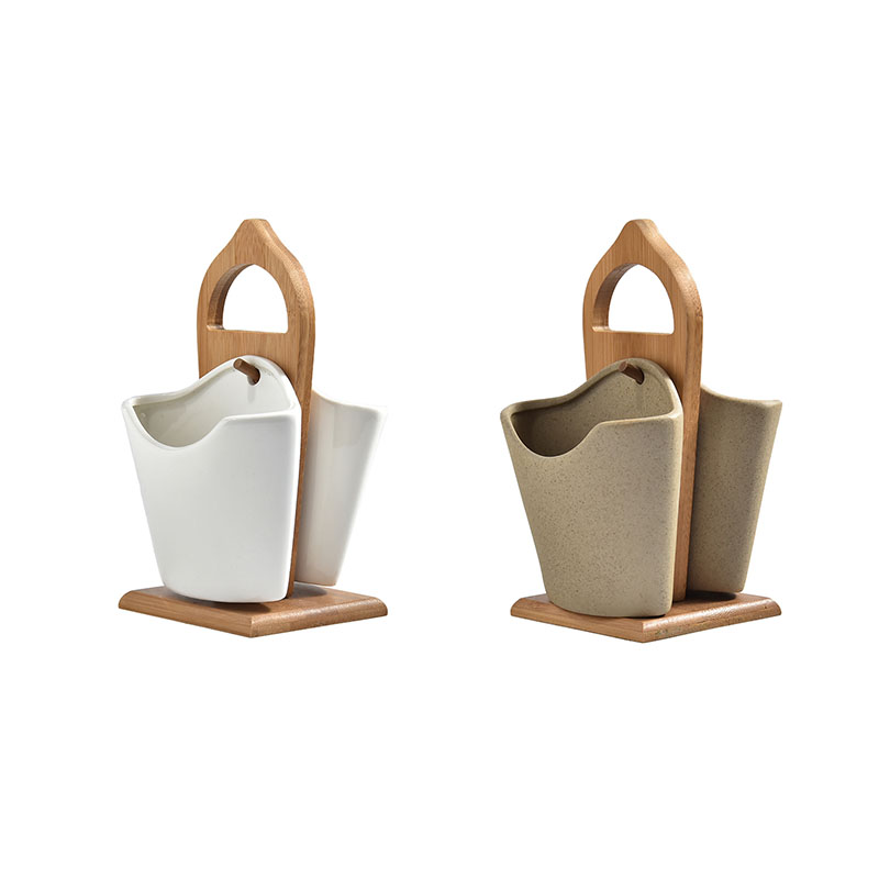 Creative Japanese Bamboo Wood Ceramic Chopstick Holder - Image 5
