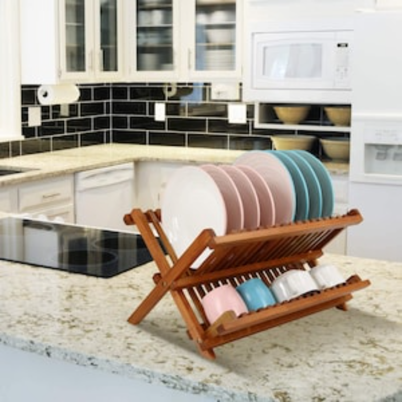 Dish Drainer Rack Collapsible 2 Tier Dish Rack - Image 6