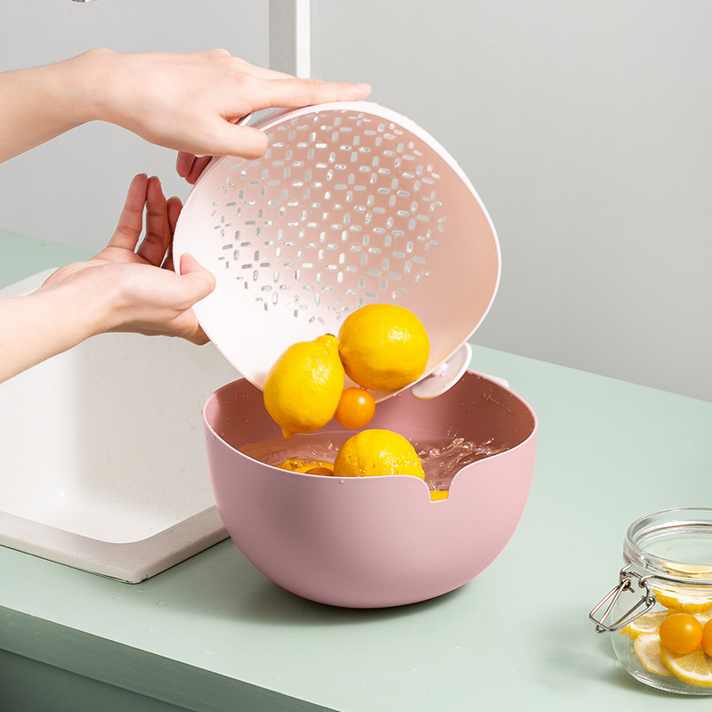 Double-layer Vegetable Fruit Washing Basket Kitchen Accessories - Image 2