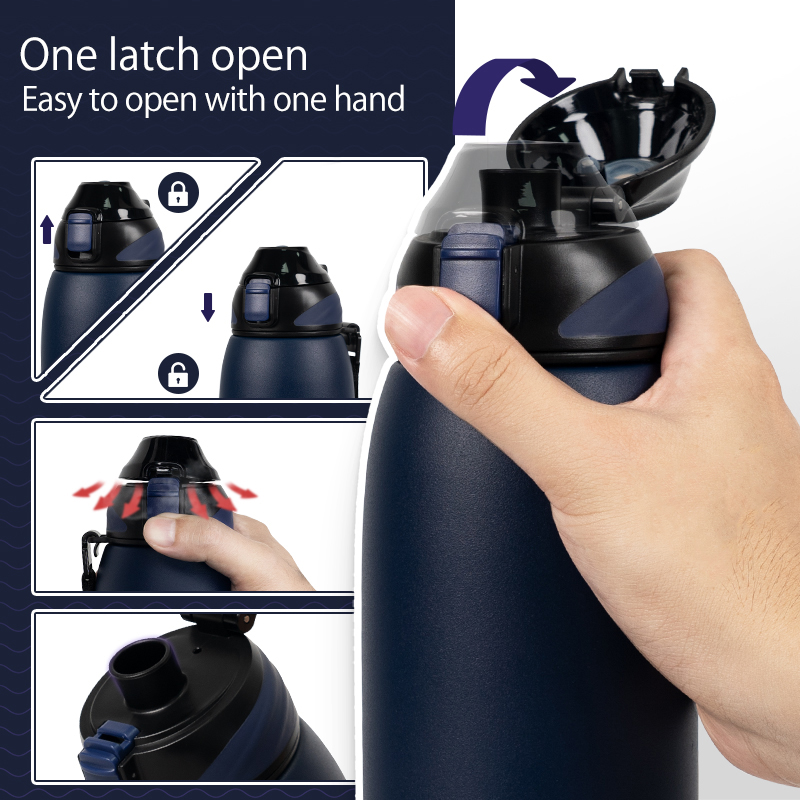 1L Stainless Steel Sports Tumbler Warm and Cold Drink Cup with Carry Bag - Image 5