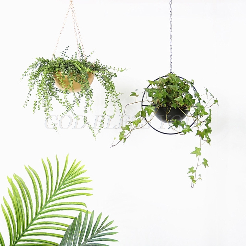 Geometric Metal Iron Plant Flower Hanging Basket Balcony Decoration - Image 2