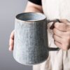 650ml Europe Retro Ceramic Mug With Spoon