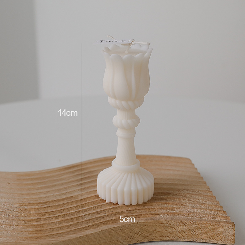 3PCS Handmade Tulip Candle Holder Shape Aroma Scented Home Decoration Candle - Image 6