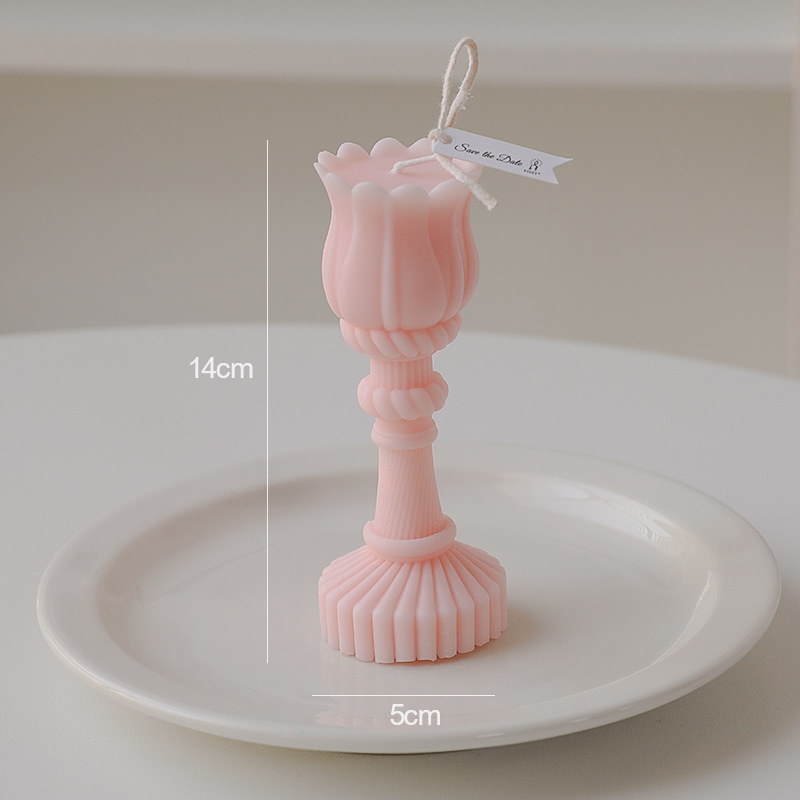 3PCS Handmade Tulip Candle Holder Shape Aroma Scented Home Decoration Candle - Image 7