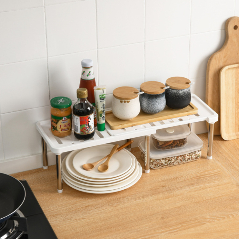 Kitchen Cabinet Storage Shelf Home Retractable Stackable Spice Rack Fit - Image 2