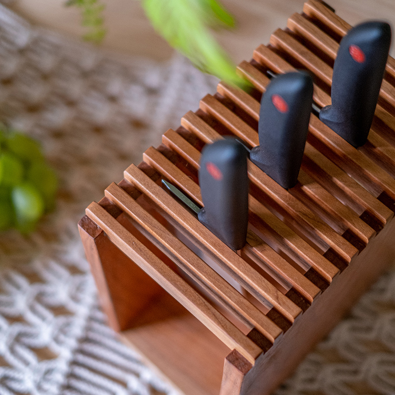 Knife Holder Solid Upscale Wood Japanese Knife Block Shelf - Image 5