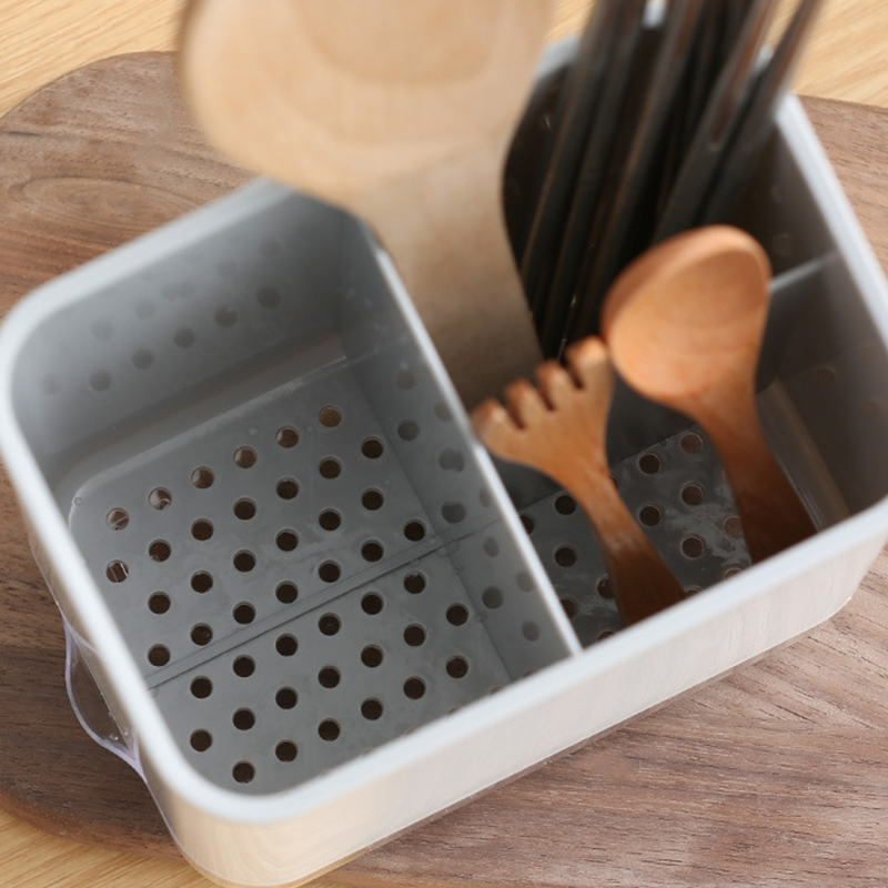 Multifunctional Chopstick Spoon Storage Holder Plastic Drainer - Image 2
