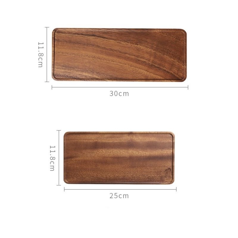 Natural Wooden Tray Rectangular Plate Fruit Snacks Food Storage Trays - Image 5