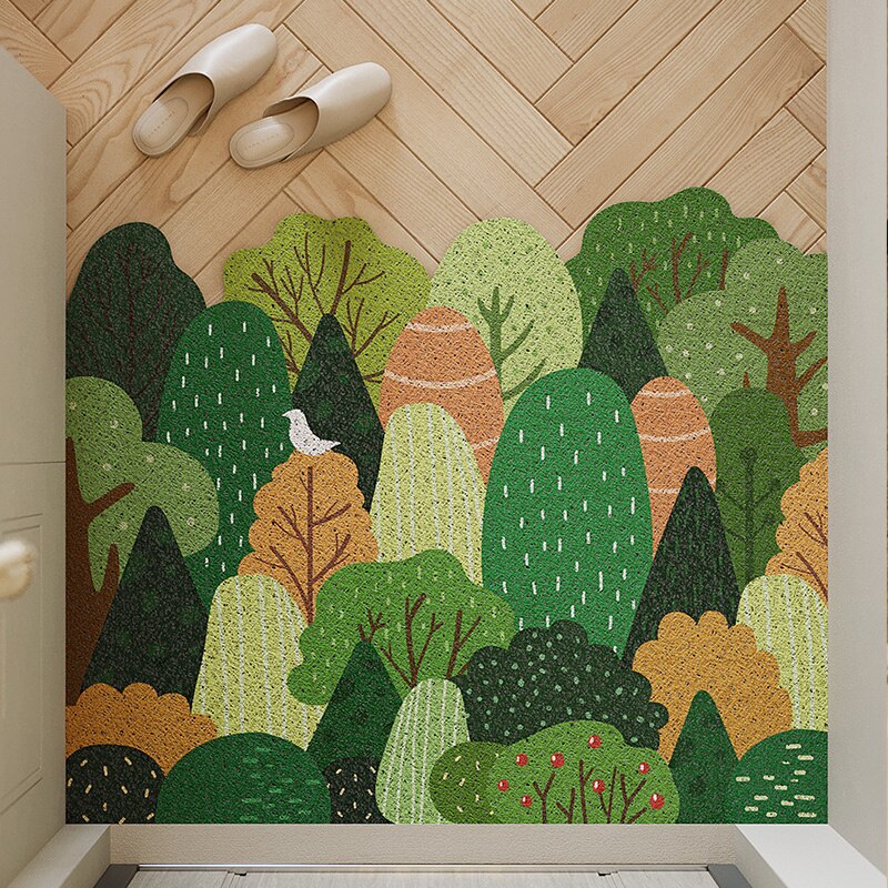 Nordic Green Trees Home Mats Decoration Living Room Doormat Carpet - Image 3
