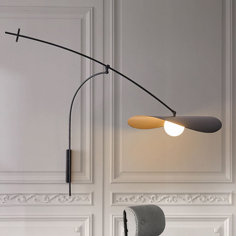 Nordic LED Adjustable Black Long Arm Wall Lamp - Image 2
