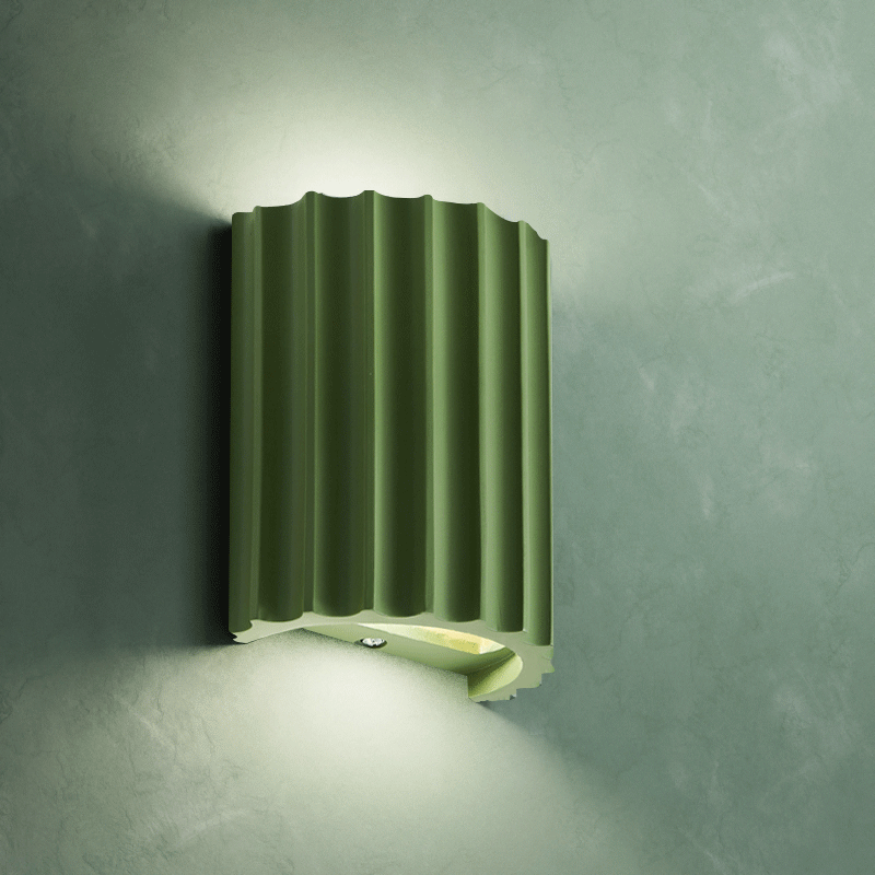 Nordic Green Resin LED Bedside Table Bedroom Art Wall