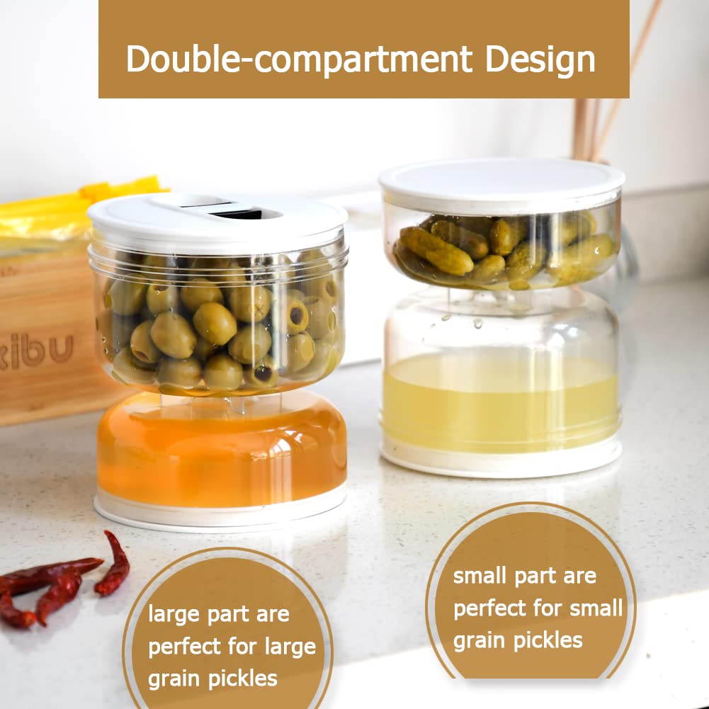 Pickles Jar Dry and Wet Dispenser Pickle and Olives Hourglass Jar - Image 2