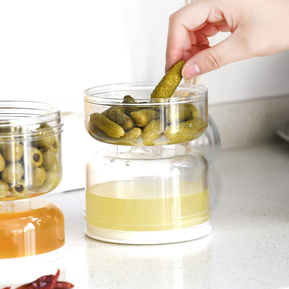 Pickles Jar Dry and Wet Dispenser Pickle and Olives Hourglass Jar - Image 4
