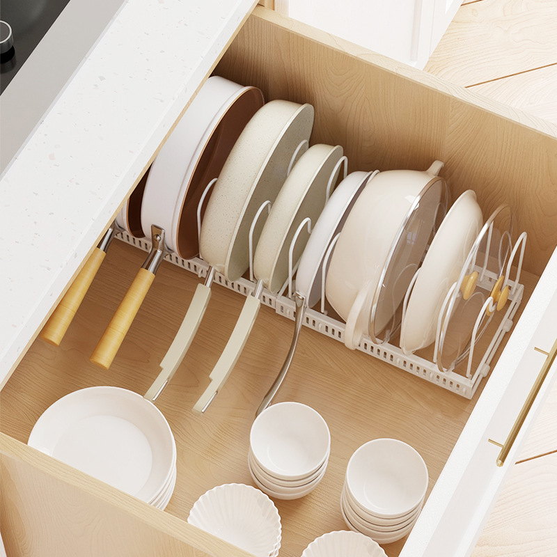 Retractable Countertop Pot Cover Rack Bracket - Image 3