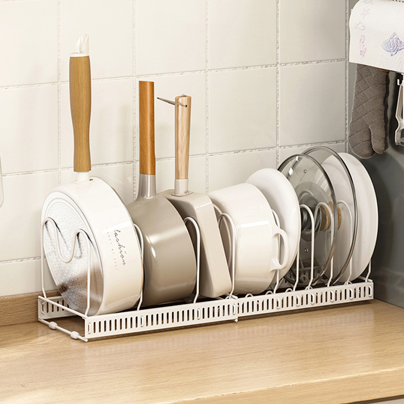 Retractable Pot Lid Rack Holder No Punching Detachable Dish Rack Pan Pot Cover - Image 2