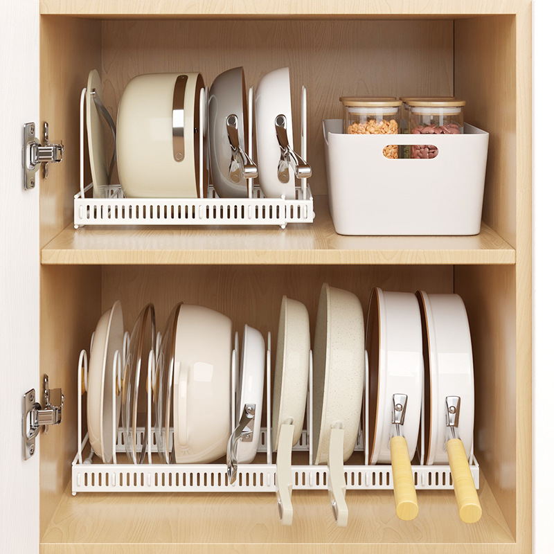 Retractable Pot Lid Rack Holder No Punching Detachable Dish Rack Pan Pot Cover