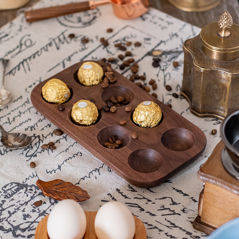 Solid Wood Egg Storage Box Lattice Egg Rack Home