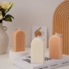 3PCS Art Geometric Rainbow Scented Soy Wax Candle Home Decorative