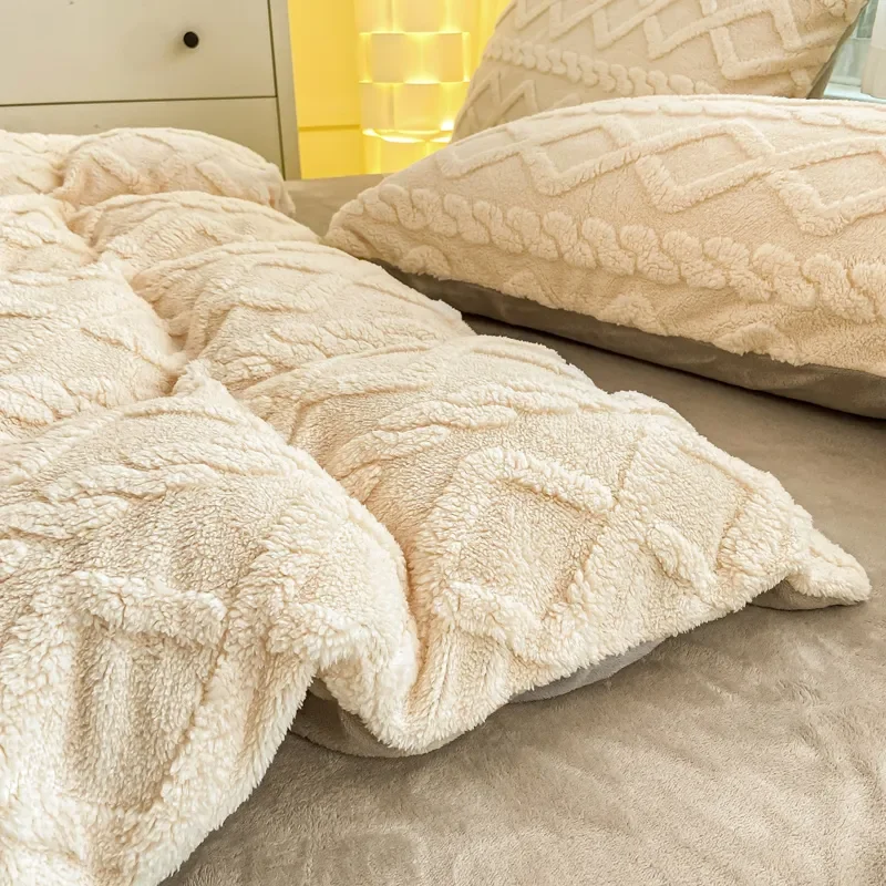 Taffel Velvet Duvet Cover for Winter Super Warm Soft Solid Color Comforter Cover - Image 3