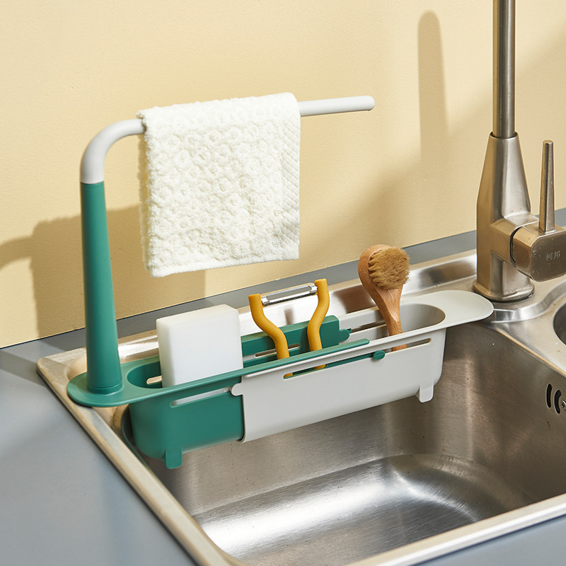 Kitchen Sink Soap Organizer Accessories, Green - Image 2