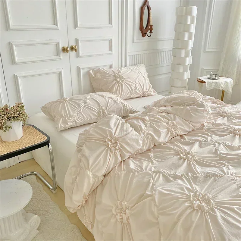 Three-dimensional Pinch Pleated Crafts Double Duvet Cover Set 220x240 - Image 2