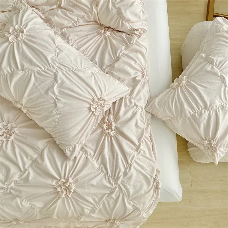 Three-dimensional Pinch Pleated Crafts Double Duvet Cover Set 220x240 - Image 3