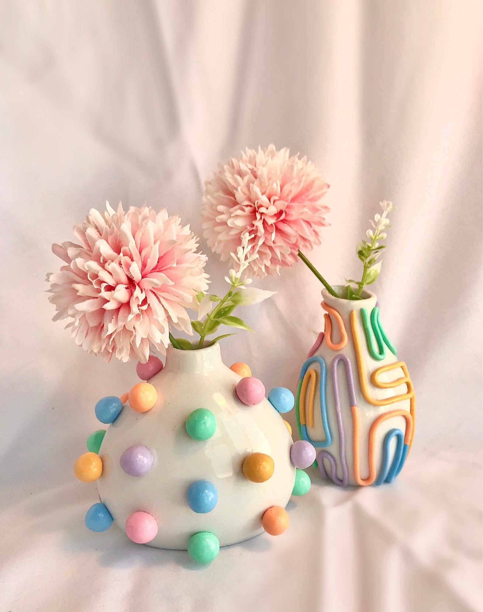 Retro Eclectic Colorful Bud Vase Cute Ceramic Vase - Image 2
