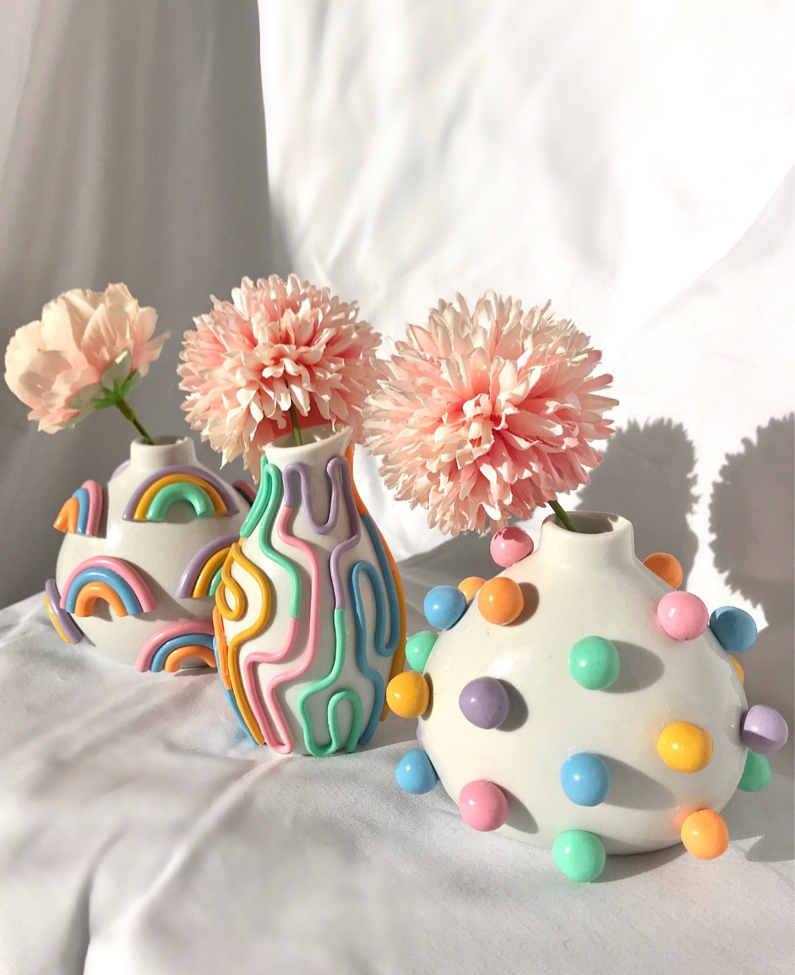 Retro Eclectic Colorful Bud Vase Cute Ceramic Vase - Image 3