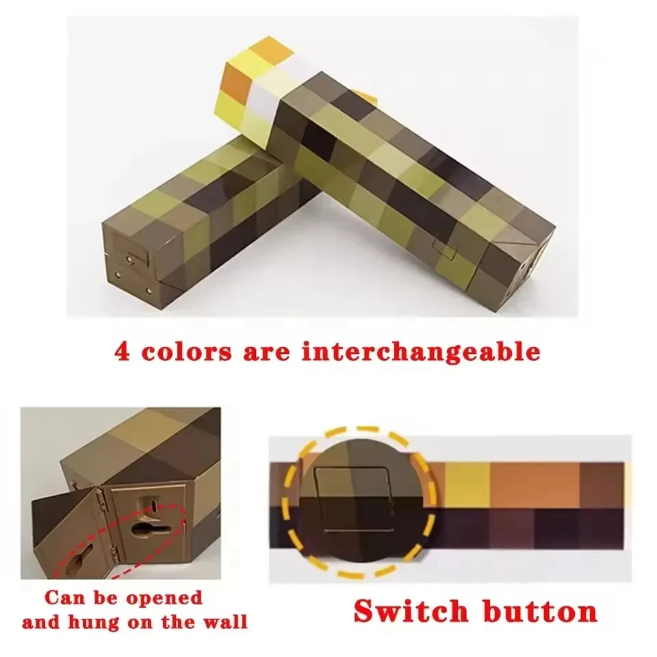 Game Brownstone LED Night Light 4 Colors USB Charging Table Lamp with Buckle Bedroom Decor Kids Toy Gift Torch Lamp Figure - Image 4