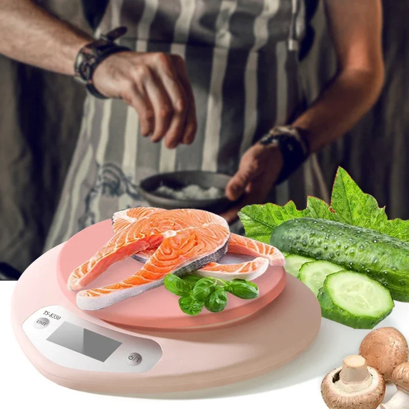 Multi-Function Kitchen Baking Scale Pink Heart-shaped Portable High-Precision Digital Scale 5kg/1g 2kg/0.1g LCD Electronic Scale - Image 5