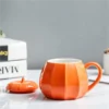 ABUN-2X Mug Pumpkin Mug With Lid - Decorations Ornament Coffee Mugs Big Cute Fall Cups Teacup - Birthday Gift Idea