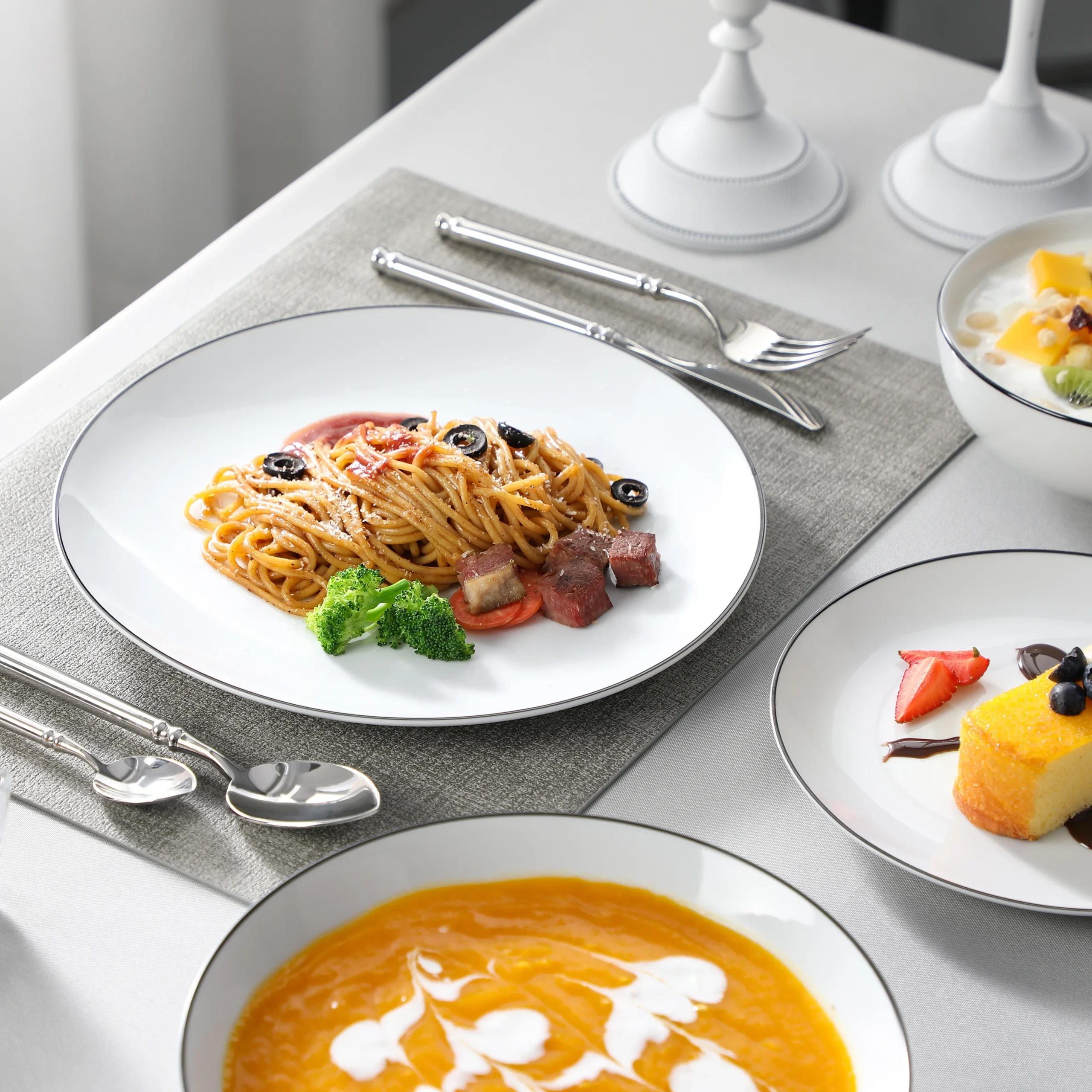 MALACASA AMELIA 24/48 Piece Porcelain Plates Sets with 12*Soup Dinner Plates Dinnerware Set Service for 12/24 Person - Image 10
