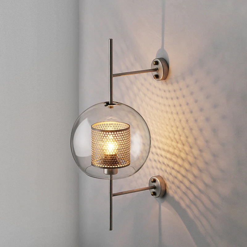 Modern Glass Wall Lamps Fixture Luminaire Sconce Lighting Bedside Living Room Home Decoration Aisel Horridor Golden Ball Light - Image 2