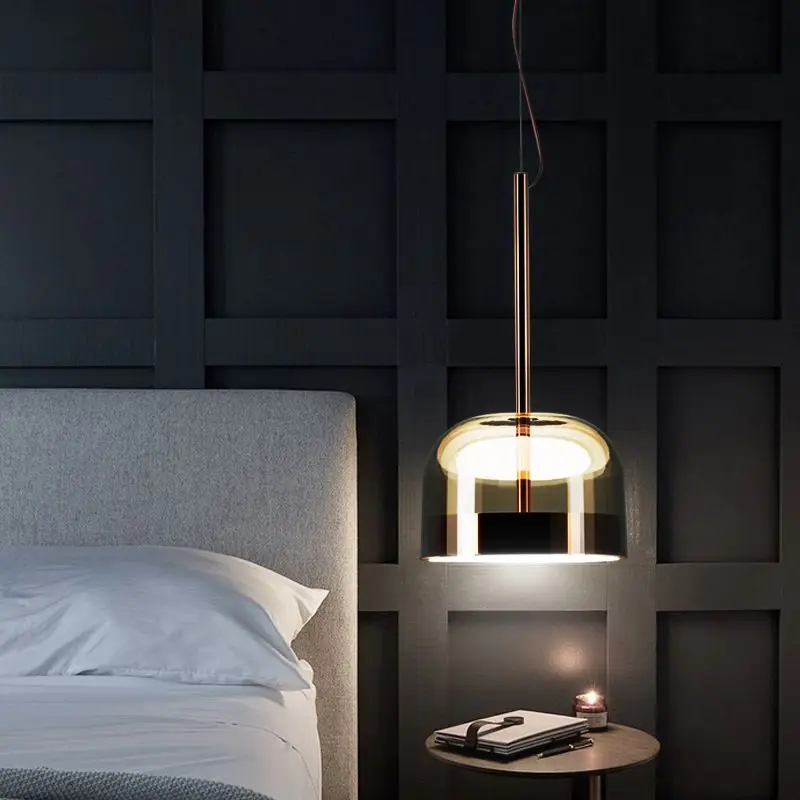 Nordic Designer Glass LED Chandelier Modern Minimalist Dining Room Living Room Lamp Bedroom Hanging Creative Lighting Fixture