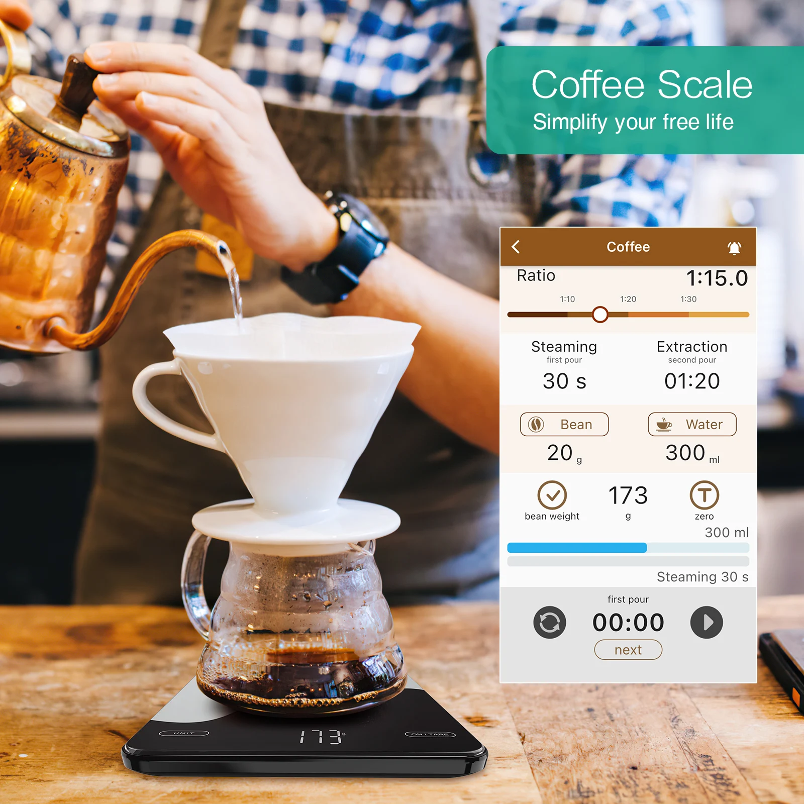 Digital Food Scale 10kg/1g Kitchen Scales with Nutrition Calculator APP Rechargeable Gram Scale for Weight Loss Baking Scale - Image 3