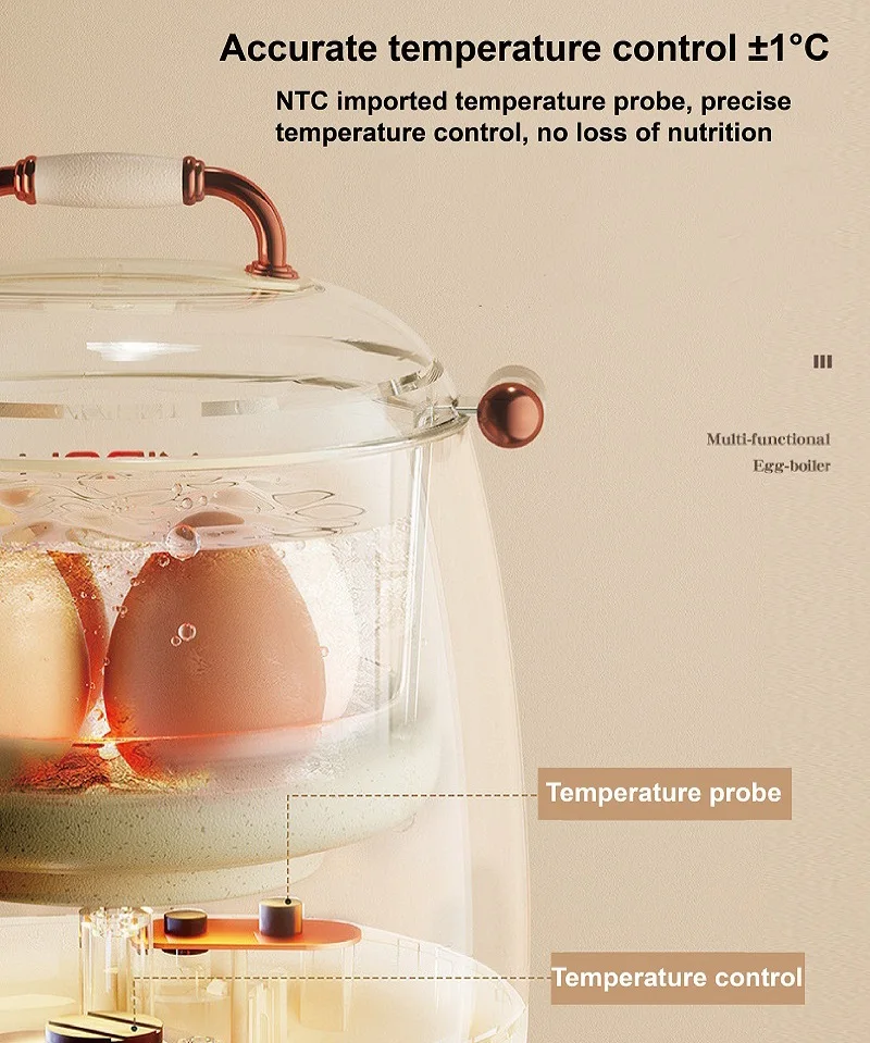 400W Smart Egg Cooker Multi-function Electric Cooker Dormitory Quick Breakfast Machine Appointment Electric Steamer Auto Shutdow - Image 5