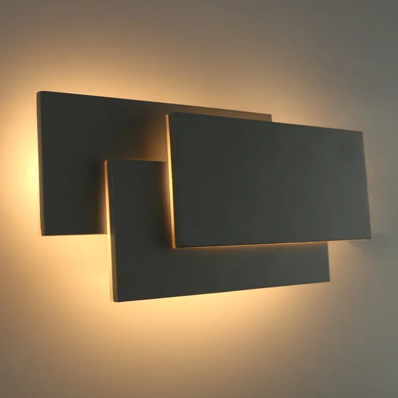 Modern 18W aluminum LED wall lamp living room candlestick lighting staircase square lamp bedroom bedside hotel wall lamp - Image 2
